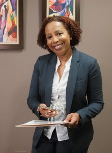 Attorney Hazel Langrin-Robertson in a conference room